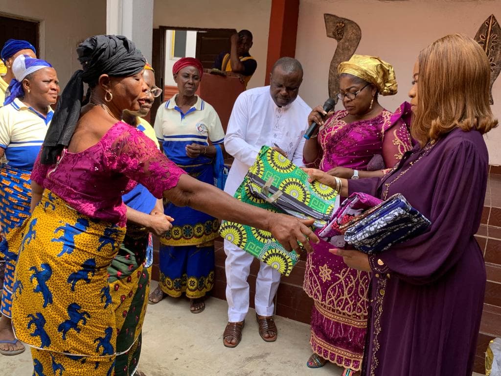 Widows gathering at Issele-Uku Royal Palace